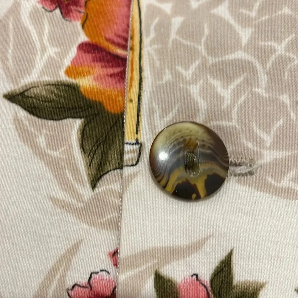 Vintage JMI Silk 5 Button Hawaiian Vest, Size XL Made in USA Faux Pockets - Picture 7 of 8